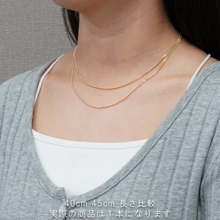 喜平 ネックレス 18金 1.8g 幅1.6mm 40cm~45cm アジャスター付き K18刻印 2面 シングル K18 ゴールド チェーン 新品 【当店限定】