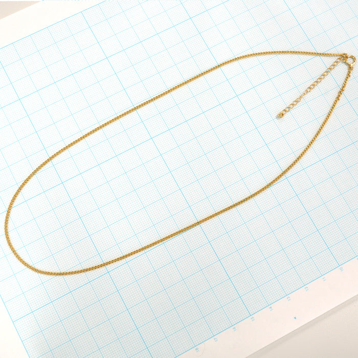 喜平 2面カット シングルチェーン K18ネックレス  gold