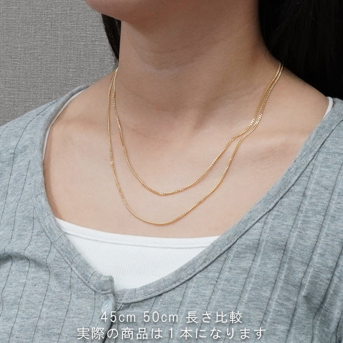 喜平 ネックレス 18金 2g 幅1.6mm 45cm~50cm アジャスター付き K18刻印 2面 シングル K18 ゴールド チェーン 新品 【当店限定】