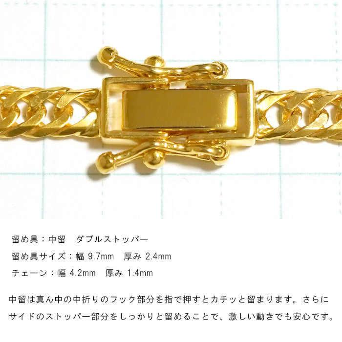 喜平 ネックレス 24金 純金 ダブル 6面 50cm 30g 造幣局検定マーク K24 ゴールド チェーン 新品