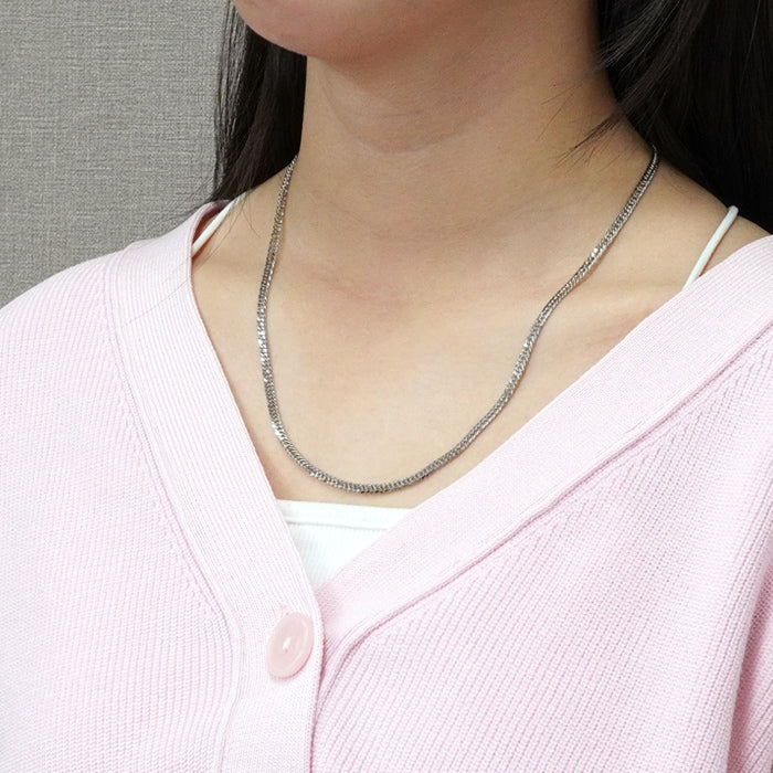 喜平 ネックレス プラチナ Pt1000 ダブル 6面 50cm 20g 造幣局検定マーク Pt999 純プラチナ チェーン 新品