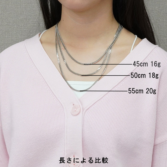 喜平 ネックレス プラチナ Pt1000 ダブル 6面 55cm 20g 造幣局検定マーク Pt999 純プラチナ チェーン 新品