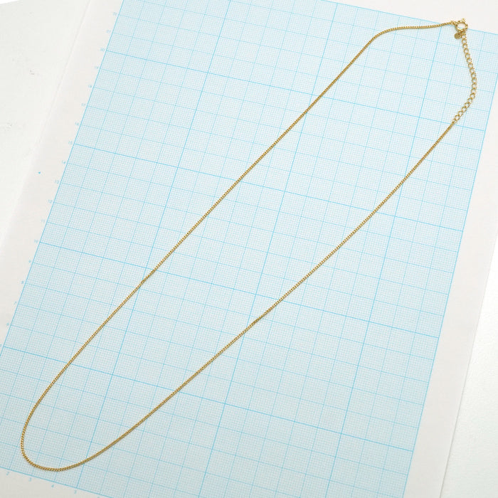 喜平 ネックレス 18金 1.4g 幅1.2mm 55cm～60cm アジャスター付き K18刻印 2面 シングル K18 ゴールド チェーン 新品