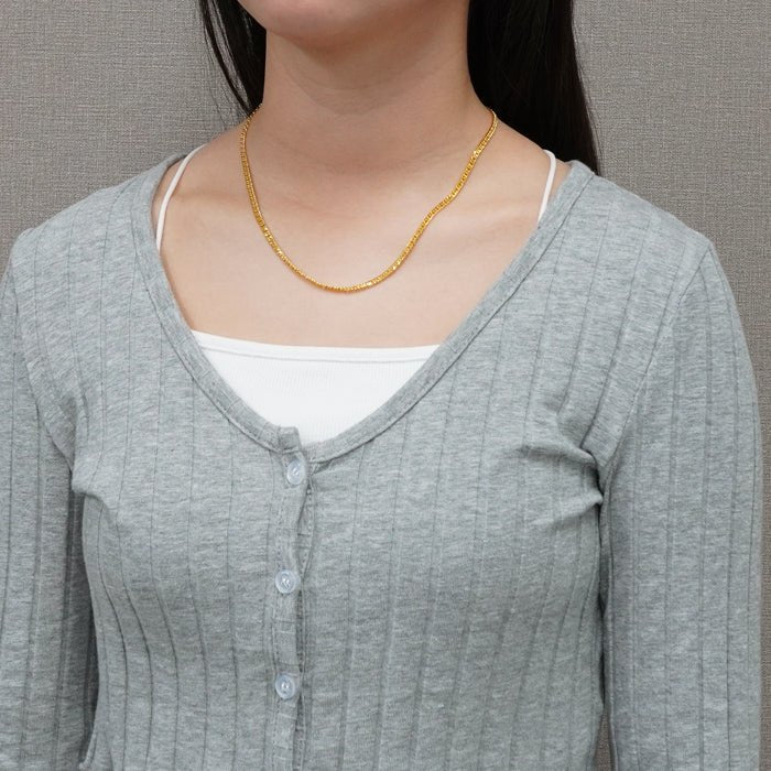 純金 喜平 24金 ネックレス 45cm 着用イメージ画像 K24 レディースファッション アクセサリー