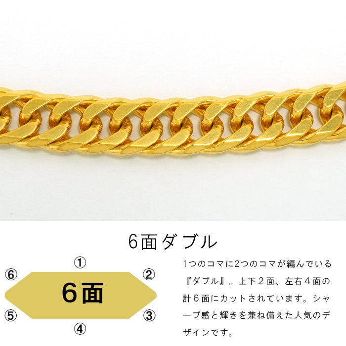 純金 喜平 24金 ネックレス ダブル 6面 60cm 100g チェーン 拡大画像 造幣局検定マーク K24 ゴールド 