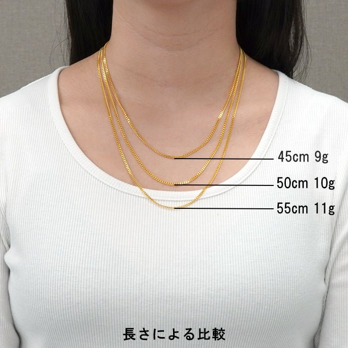 新品❗️当社オリジナル K24純金 シングル12面 喜平 45cmネックレス K24喜平ネックレス 50cm・10g｜純金・2面カット｜VARIOUS LUXURY公式通販