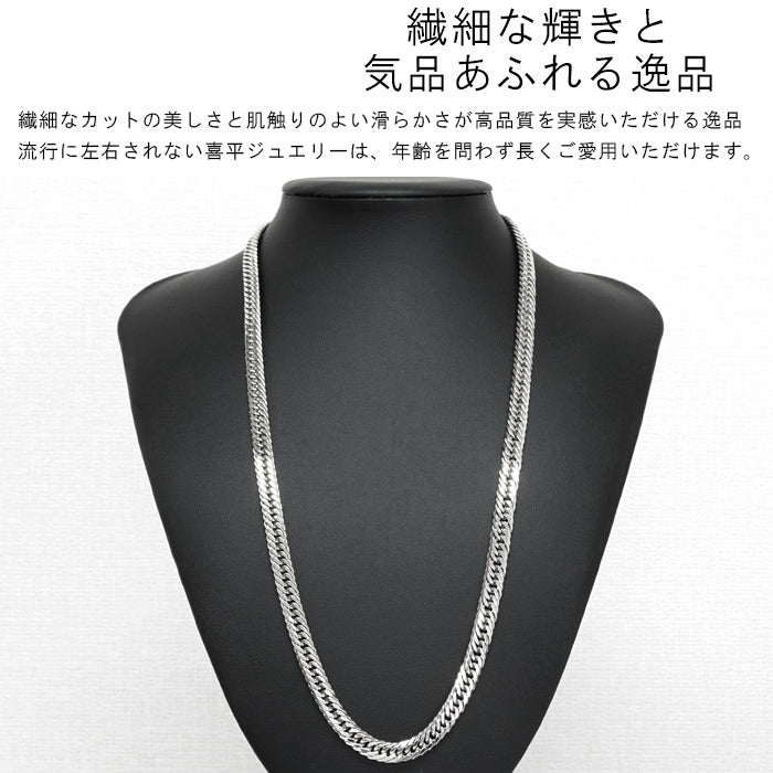 喜平 ネックレス 60cm 100g トリプル12面カット トルソー画像 P999 高輝度仕上げ プラチナ チェーン Pt1000  極太喜平