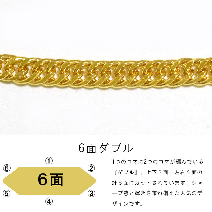 喜平 ネックレス 純金 24金 ダブル 6面 45cm 18g 造幣局検定マーク K24 ゴールド チェーン 新品